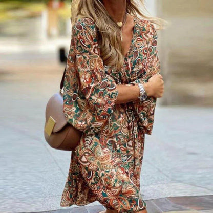 Lottie - Robe midi décontractée à col en V