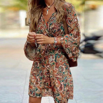 Lottie - Robe midi décontractée à col en V