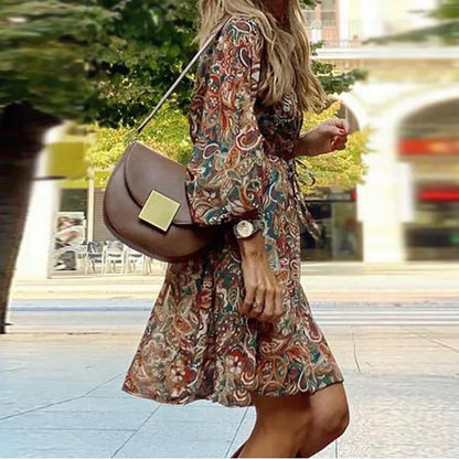 Lottie - Robe midi décontractée à col en V