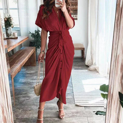 Ivy - Robe longue élégante avec col en V