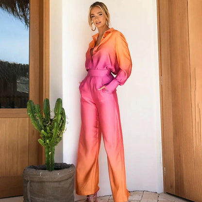 Dorothea - Ensemble chemise ample et pantalon dégradé