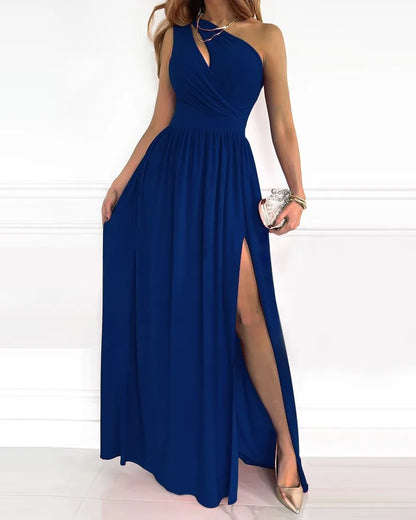 Daphne - Robe Maxi Élégante à Épaule Unique
