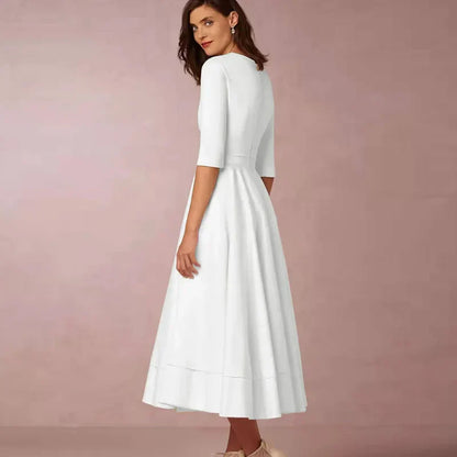 Azmira – Robe midi élégante à coupe trapèze