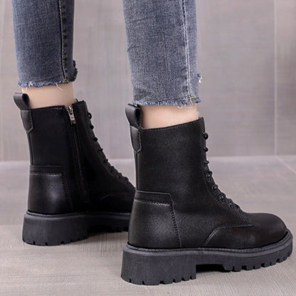 Lovie - Bottes d'hiver en cuir noir
