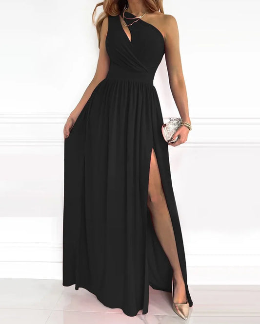 Daphne - Robe Maxi Élégante à Épaule Unique