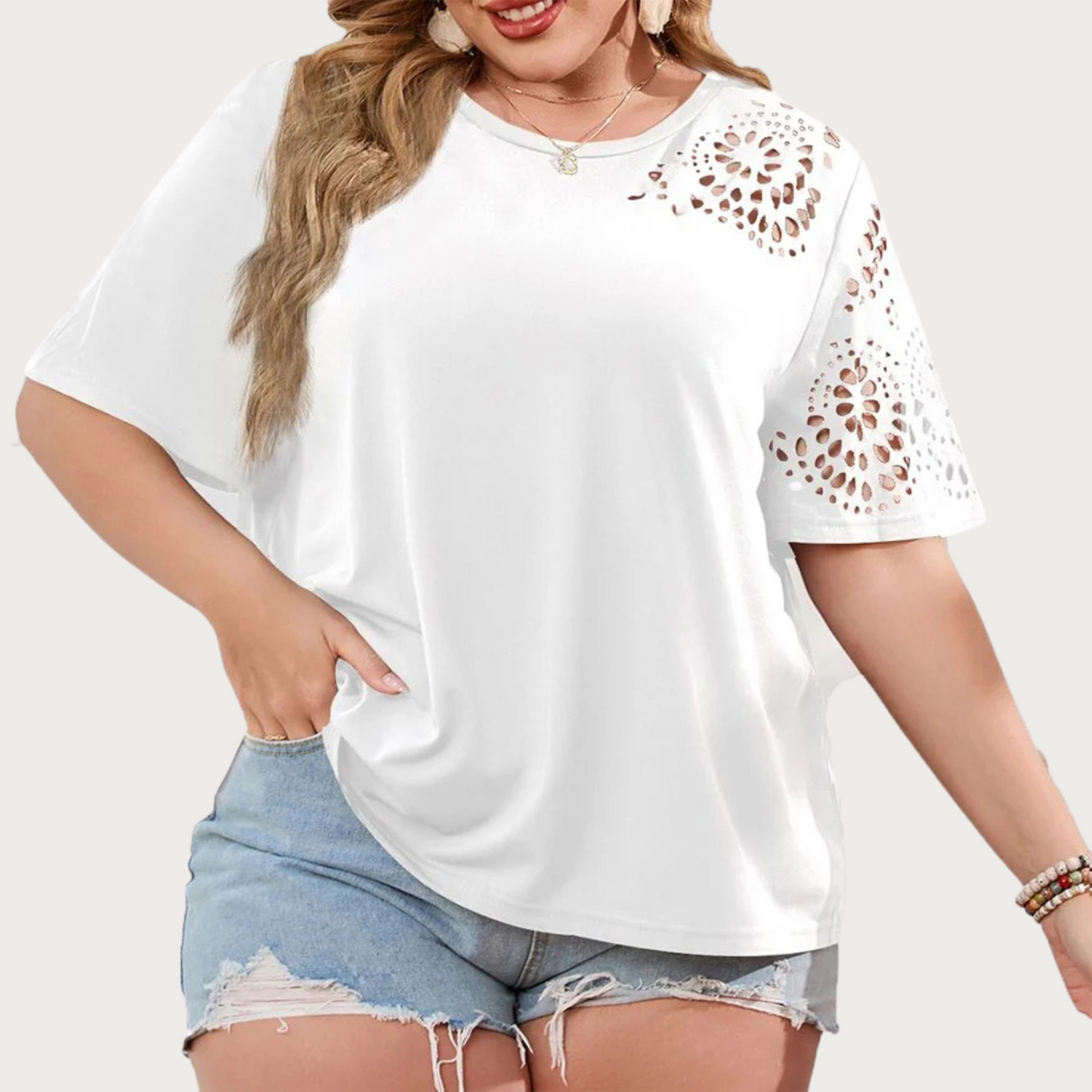 Aurelia - T-shirt à manches courtes à imprimé géométrique surdimensionné