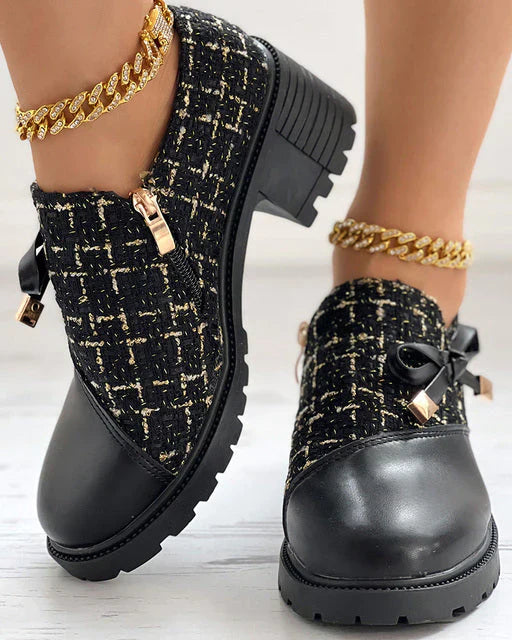 Louvica - Chaussures élégantes pour femmes avec blocs de couleurs et détails nœud