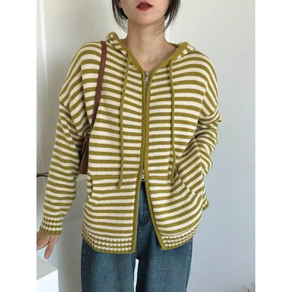 Sophie - Pull à Capuche Rayé