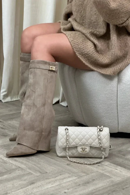 Elisara - Bottes en daim hautes de haute qualité