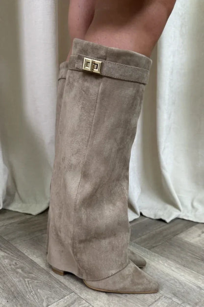 Elisara - Bottes en daim hautes de haute qualité