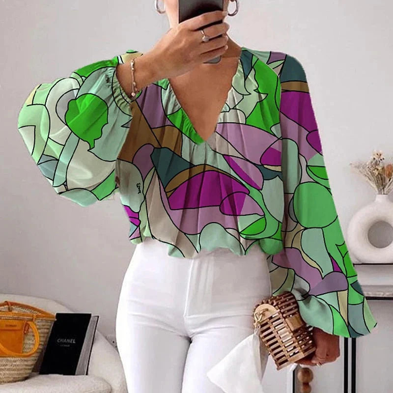Helena - Blouse élégante à motifs