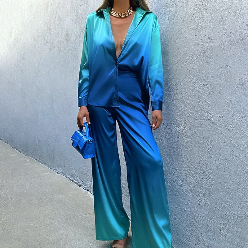 Dorothea - Ensemble chemise ample et pantalon dégradé