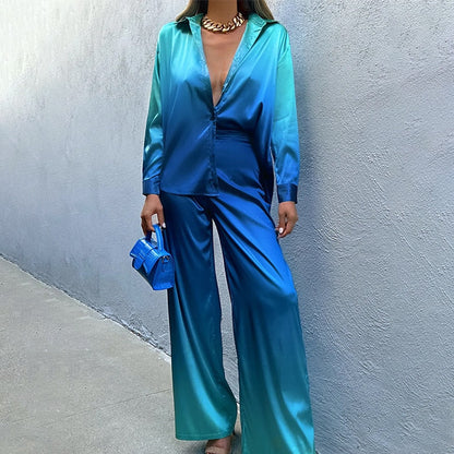 Dorothea - Ensemble chemise ample et pantalon dégradé