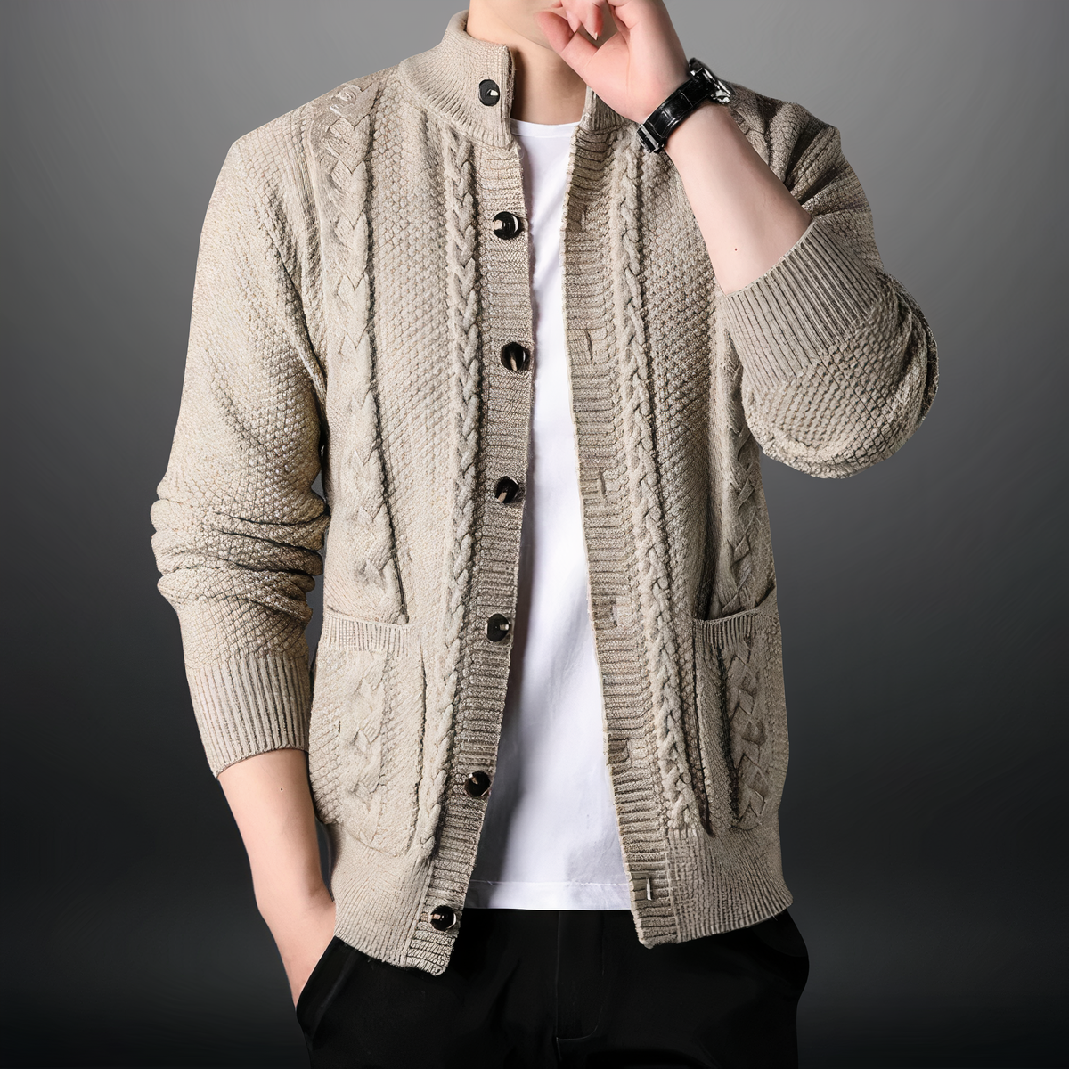 Cardigan tricoté à la mode pour hommes  - Toby