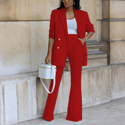 Kyla - Élégant ensemble blazer et pantalon à jambes larges