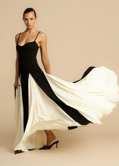 Marina - Robe Maxi Fit and Flare à bretelles pour femmes