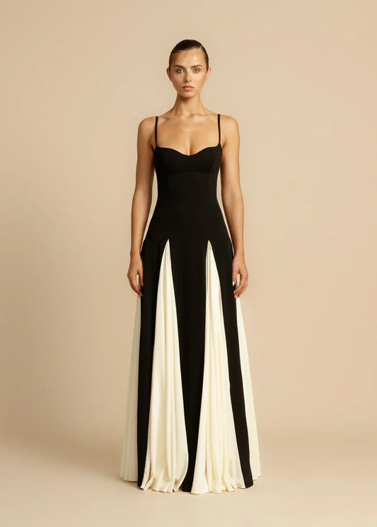 Marina - Robe Maxi Fit and Flare à bretelles pour femmes