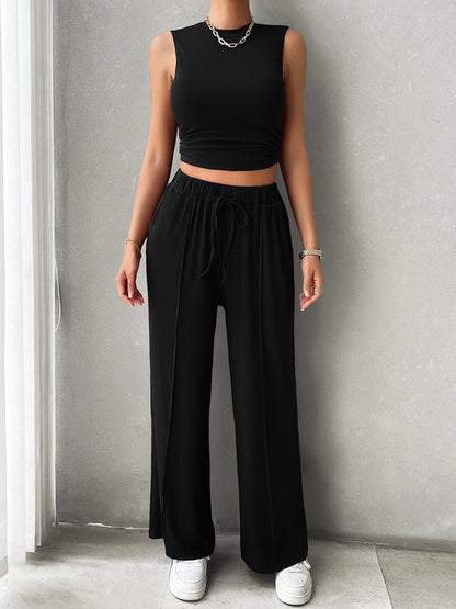 Jelai - Ensemble casual débardeur et pantalon à cordon de serrage