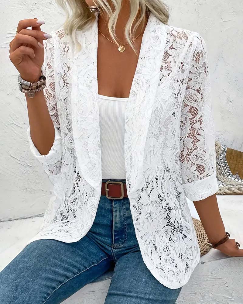 Eloise - Blazer en dentelle à col revers