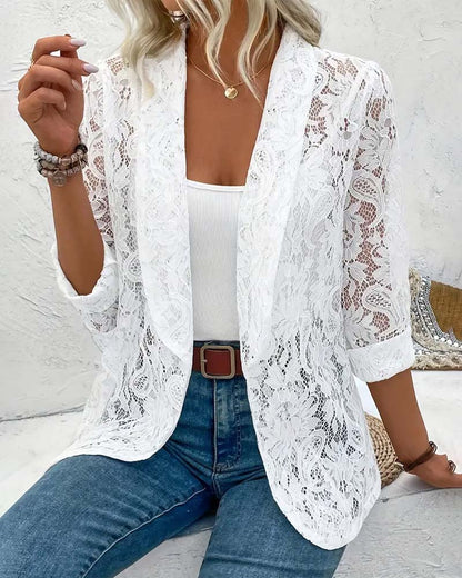 Eloise - Blazer en dentelle à col revers