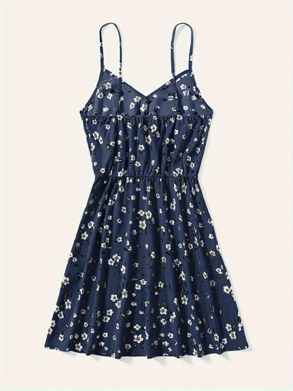 Ardelia - Robe à bretelles spaghetti et col en V à imprimé floral pour femme