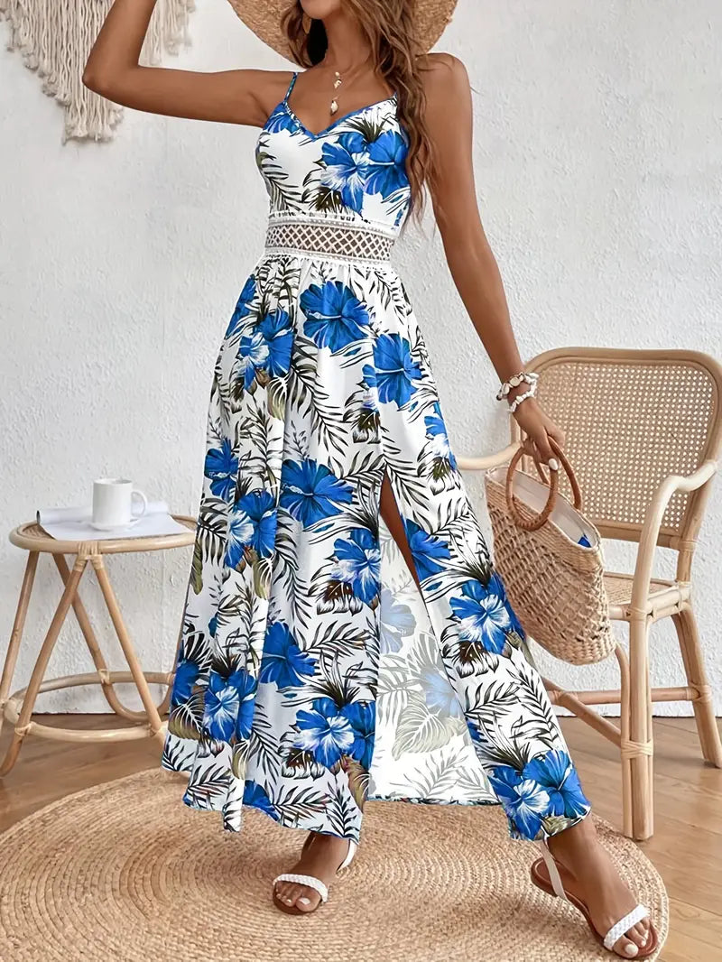 Luna - Robe longue imprimée sans manches pour femmes