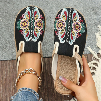 Teresa - Espadrilles bohème-chic avec broderie florale