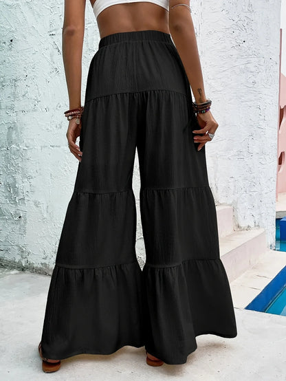 Ardella - Pantalon large à ourlet volant pour femmes