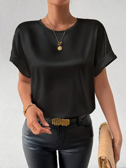 Vallie - Chemise à manches courtes et col rond pour femme
