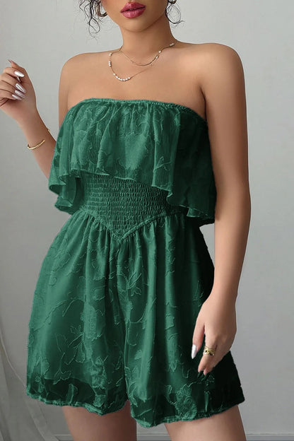 Olivia - Combinaison bustier avec volants et taille froncée