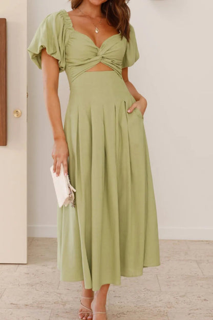 Nicolle - Robe élégante à manches bouffantes