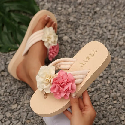 Veronica - Pantoufles pour femmes avec décoration en forme de tournesol