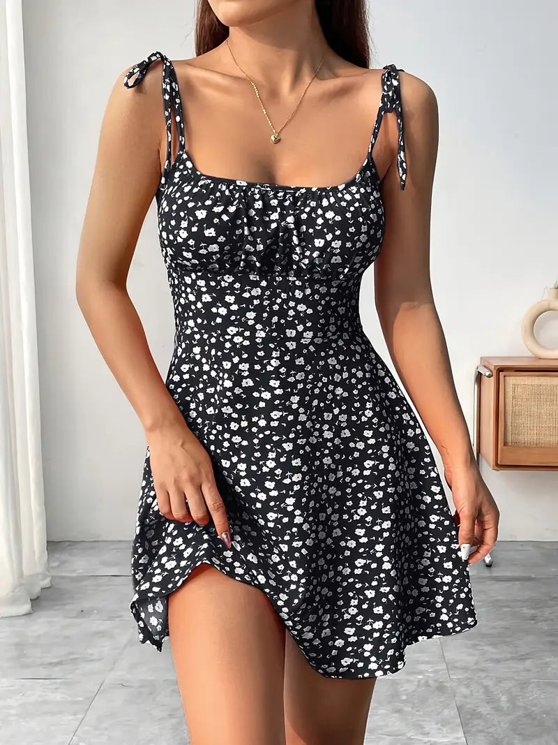 Edwina - Robe sans manches à imprimé floral