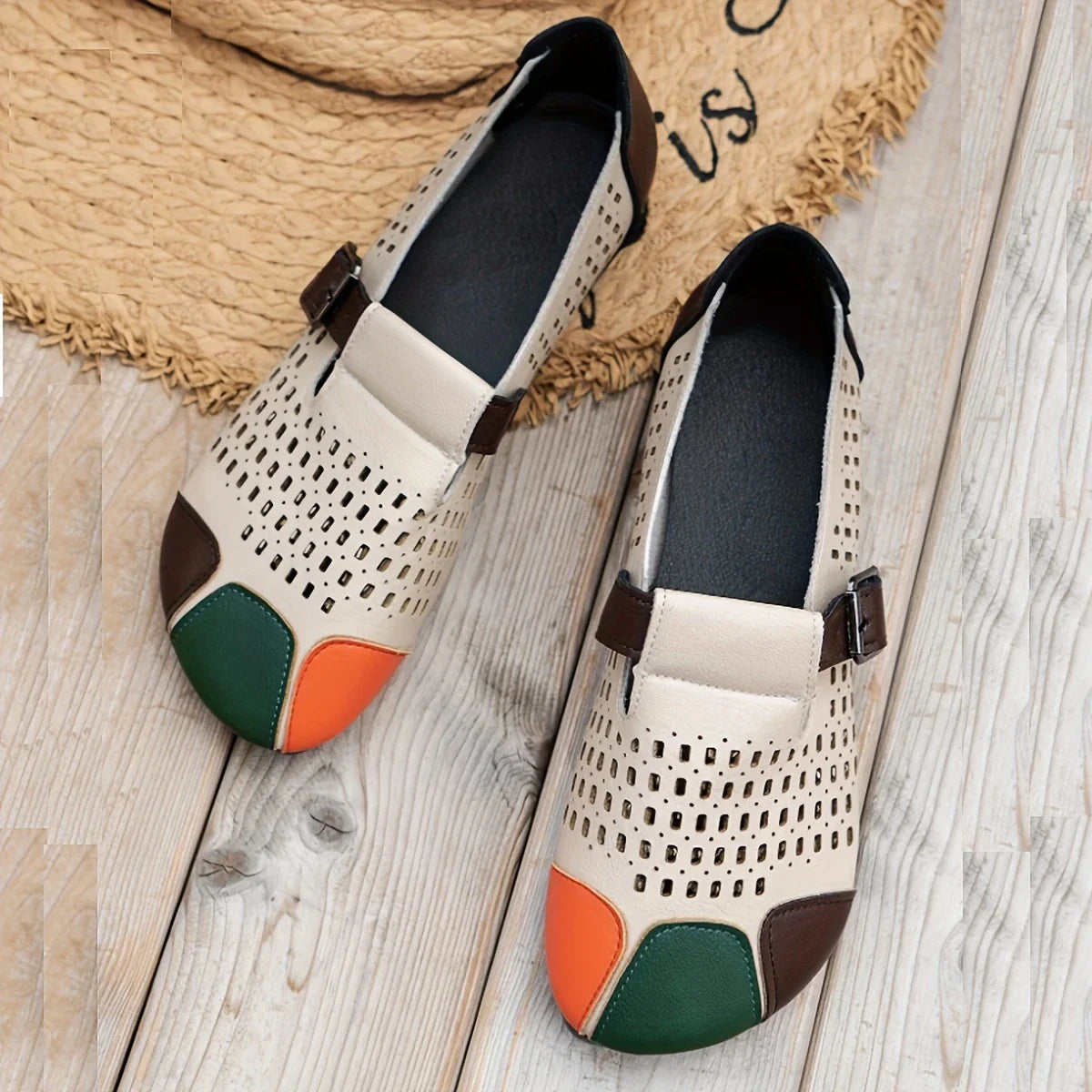Meda - Chaussures rétro ajourées respirantes pour femmes
