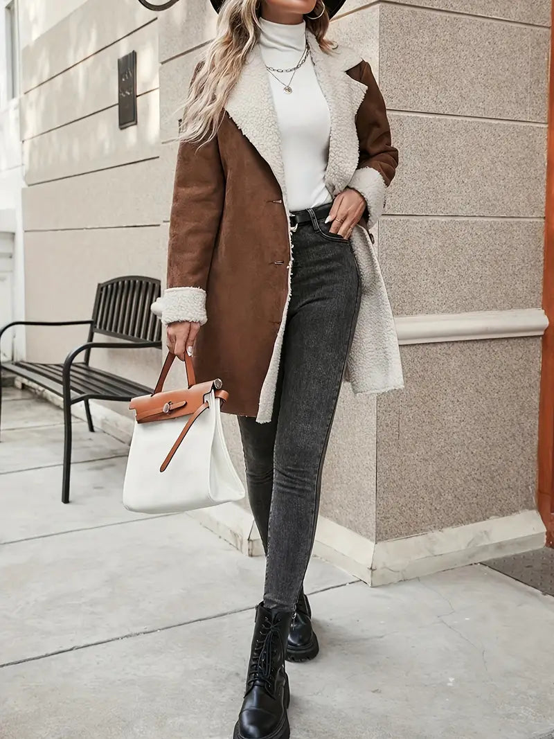 Corene - Manteau avec col à revers et patte de boutonnage sur le devant