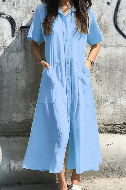 Matilda - Robe décontractée à manches courtes et boutons