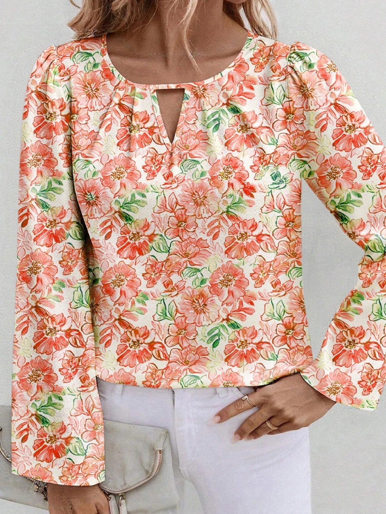 Soraya - Blouse chic à manches longues et imprimé floral