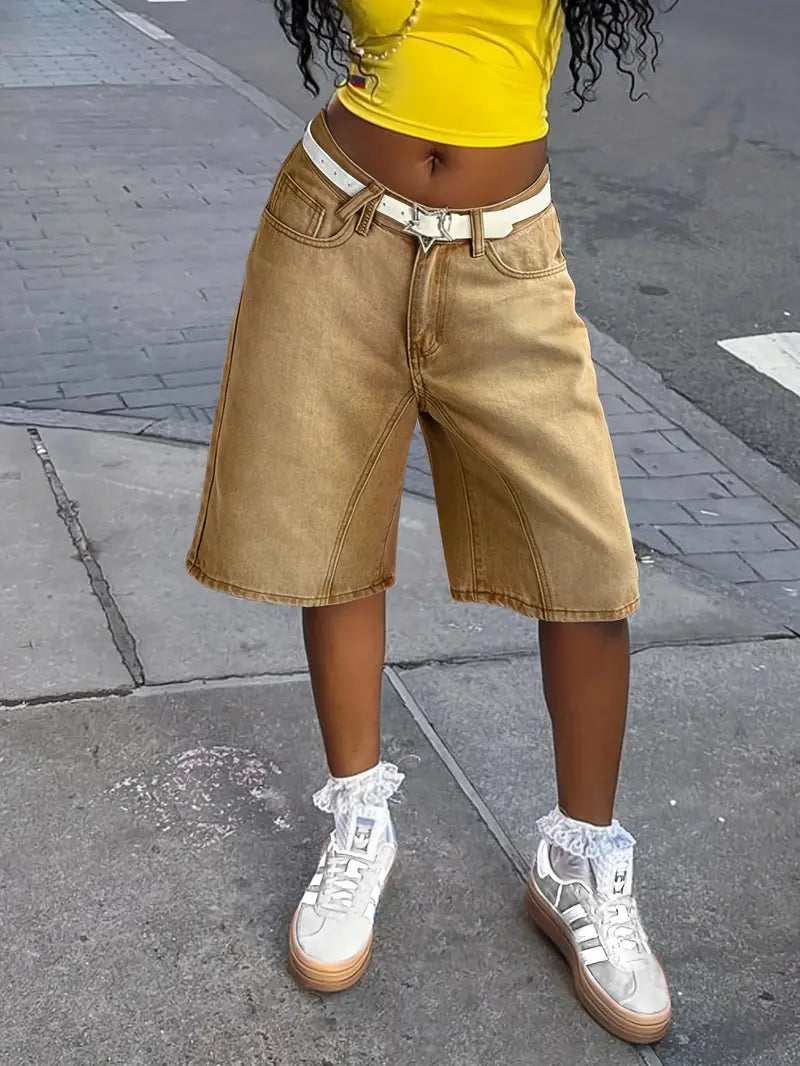 Velva - Short bermuda en denim délavé ombré pour femme