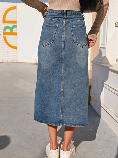 Calista - Jupe crayon en jean classique