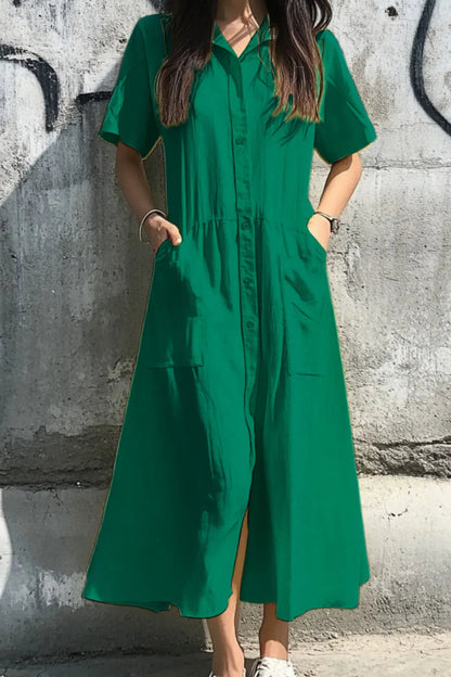 Matilda - Robe décontractée à manches courtes et boutons