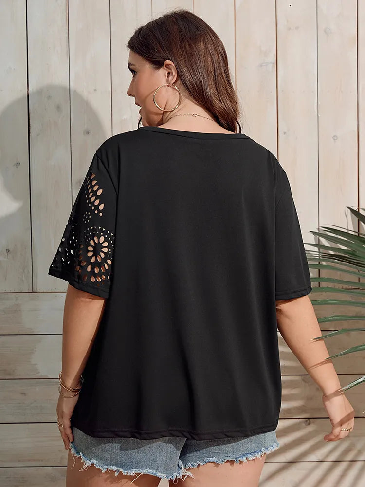 Aurelia - T-shirt à manches courtes à imprimé géométrique surdimensionné