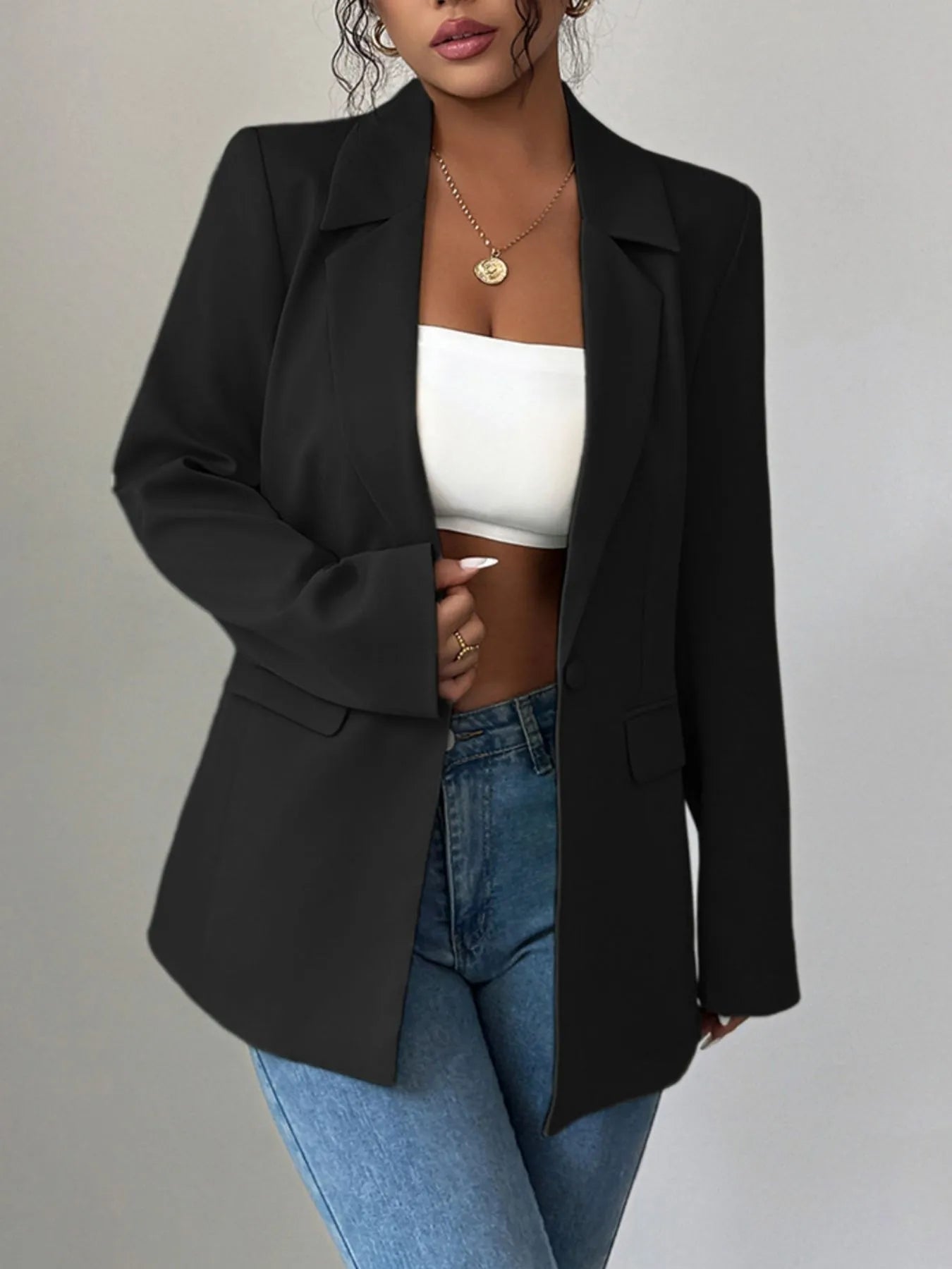 Lilibet - Blazer élégant avec col à revers et un bouton