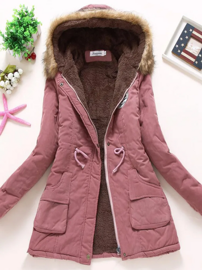 Sophia - Parka slim-fit avec capuche, confortable et stylée