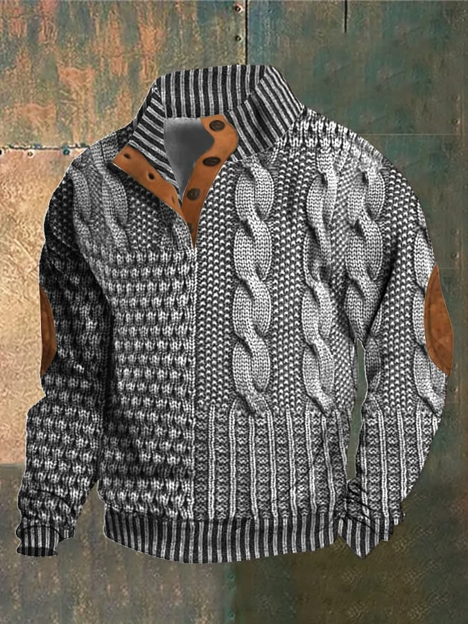 Albert - Pull rétro à col roulé en cachemire pour hommes avec col montant