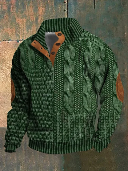 Albert - Pull rétro à col roulé en cachemire pour hommes avec col montant