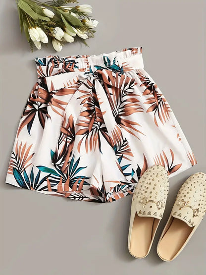 Carra - Short en coton taille haute avec bordure à volants