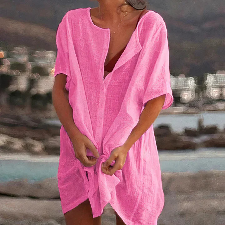 Geneva - Robe de plage aérée avec fermeture à boutons