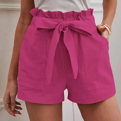 Penny - Short en coton à taille haute avec bordures à volants