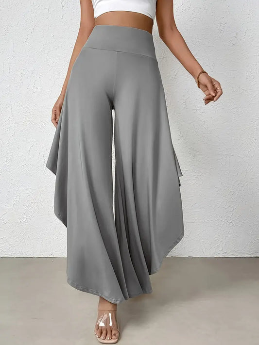 Ingrid - Pantalon à jambe large avec ourlet asymétrique