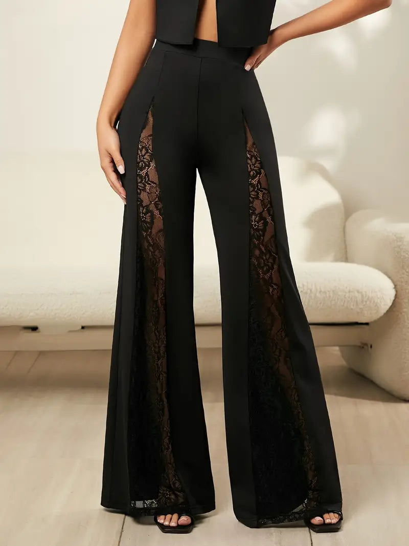 Pantalon de fitness évasé femme, noir DOUBLE D | Decathlon Pantalon de fitness évasé femme, noir DOUBLE D | Decathlon